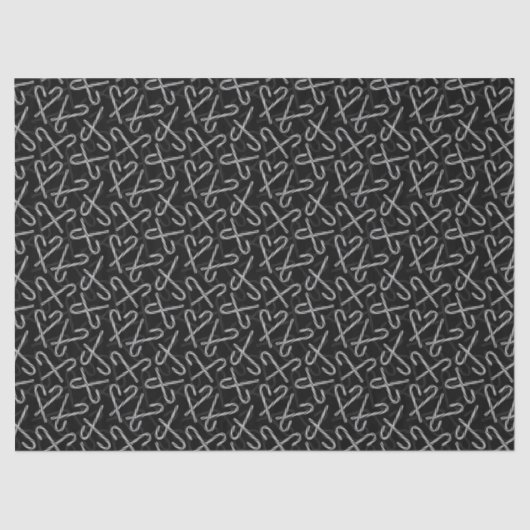 Gothmas Black and White Candy Cane Pattern Tissuepapier (Voorkant)