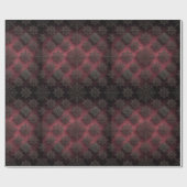 Gothmas Black Floral Pattern on Deep Crimson Red  Cadeaupapier (Vlak)