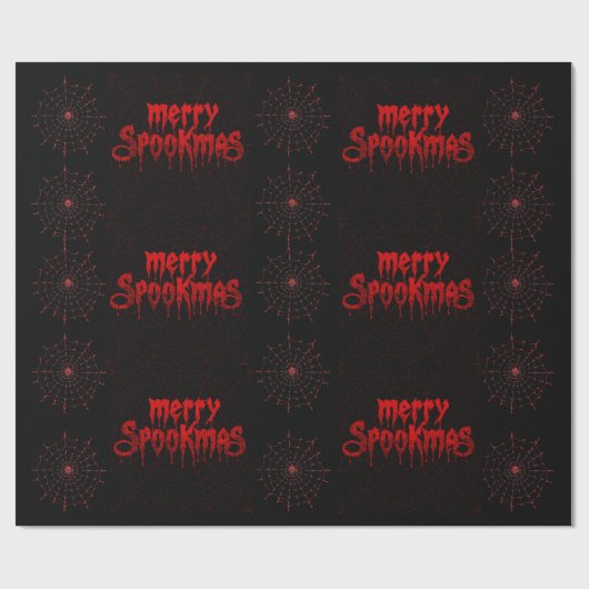 Gothmas Bold Red Script on Black Goth Christmas Cadeaupapier (Vlak)