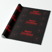Gothmas Bold Red Script on Black Goth Christmas Cadeaupapier (Uitgerold)