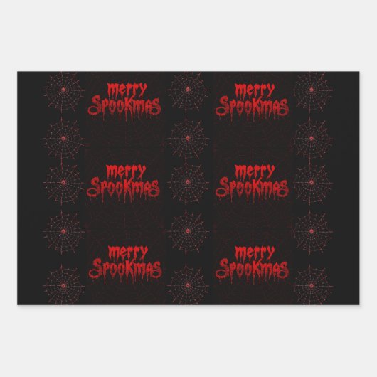 Gothmas Bold Red Script on Black Goth Christmas Inpakpapier Vel (Voorkant)