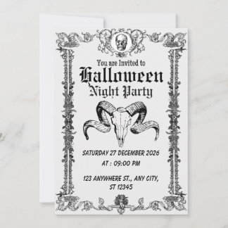 Gothmas Halloween-feest uitnodiging donker