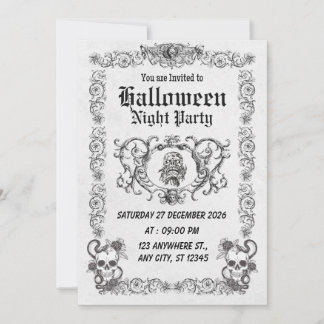 Gothmas Halloween-feestuitnodiging Donker Kaart