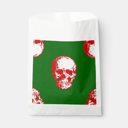 Gothmas Lelijke Kerst Schedel gothic Skelet Groen Bedankzakje (Voorkant)