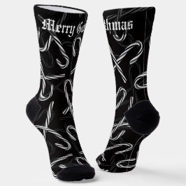 Gothmas zwart-wit snoeprietpatroon sokken