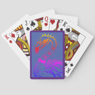 GOTHPUNK ROCKER FLAMINGO, schedels, SPIKIGE HAAR Pokerkaarten