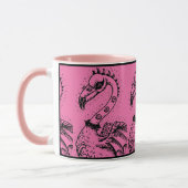 GOTHPUNKROCKER FLAMINGO, schedels, stekelhaar Mok (Links)