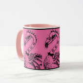 GOTHPUNKROCKER FLAMINGO, schedels, stekelhaar Mok (Voorkant links)