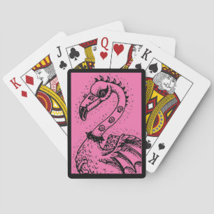 GOTHPUNKROCKER FLAMINGO, schedels, stekelhaar Pokerkaarten