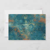 Gotisch Antiek Blauwgroen Goud Damask Wedding Save The Date (Achterkant)