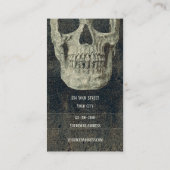 Gotisch  Antiek Sepia Textuur Schedel Tattoo Visitekaartje (Achterkant)