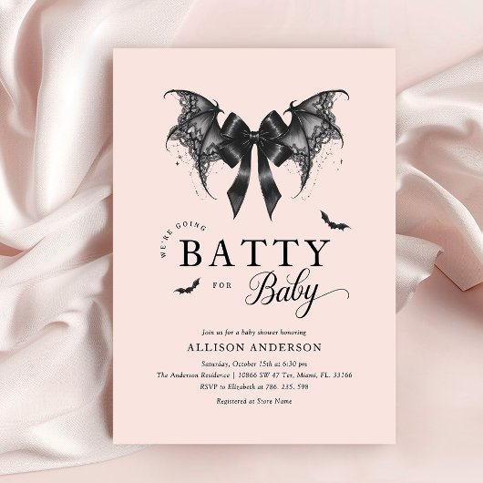 Gotisch Baby shower Halloween Uitnodiging