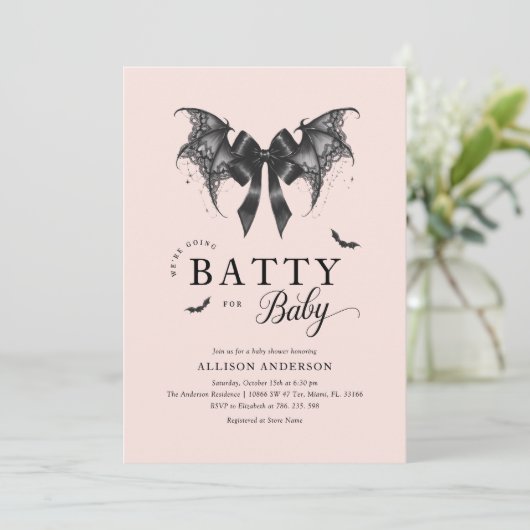 Gotisch Baby shower Halloween Uitnodiging (Staand voorkant)