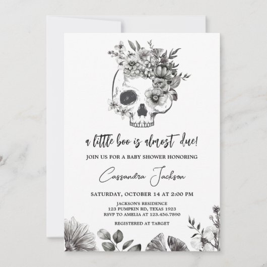 Gotisch Baby shower Kaart (Voorkant)