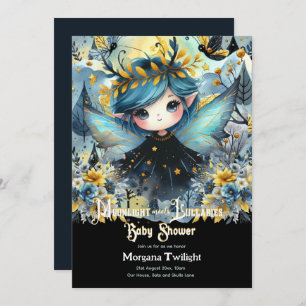 Gotisch Baby shower Schattige Meisje Moonlight sla Kaart