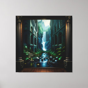 Gotisch Binnenhuis Surreal 2 Canvas Afdruk