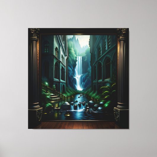 Gotisch Binnenhuis Surreal 2 Canvas Afdruk (Voorkant)