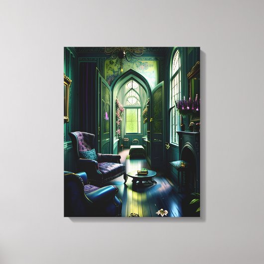 Gotisch Binnenhuis Surreal Bloem 1 Canvas Afdruk (Voorkant)