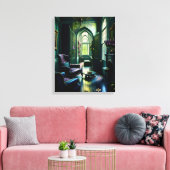 Gotisch Binnenhuis Surreal Bloem 1 Canvas Afdruk (Insitu (Woonkamer))