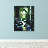 Gotisch Binnenhuis Surreal Bloem 1 Canvas Afdruk (Insitu (Houten vloer))