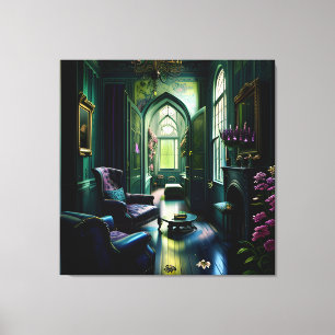 Gotisch Binnenhuis Surreal Bloem 1 Canvas Afdruk