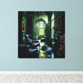 Gotisch Binnenhuis Surreal Bloem 1 Canvas Afdruk (Insitu (Houten vloer))