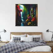Gotisch Binnenhuis Surreal Waterval 10 Canvas Afdruk (Insitu (Slaapkamer))