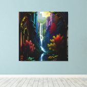 Gotisch Binnenhuis Surreal Waterval 11 Canvas Afdruk (Insitu (Houten vloer))