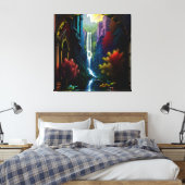 Gotisch Binnenhuis Surreal Waterval 11 Canvas Afdruk (Insitu (Slaapkamer))