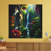 Gotisch Binnenhuis Surreal Waterval 13 Canvas Afdruk (Insitu (Woonkamer))