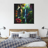 Gotisch Binnenhuis Surreal Waterval 13 Canvas Afdruk (Insitu (Slaapkamer))