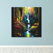 Gotisch Binnenhuis Surreal Waterval 8 Canvas Afdruk (Insitu (Houten vloer))