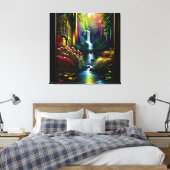 Gotisch Binnenhuis Surreal Waterval 8 Canvas Afdruk (Insitu (Slaapkamer))