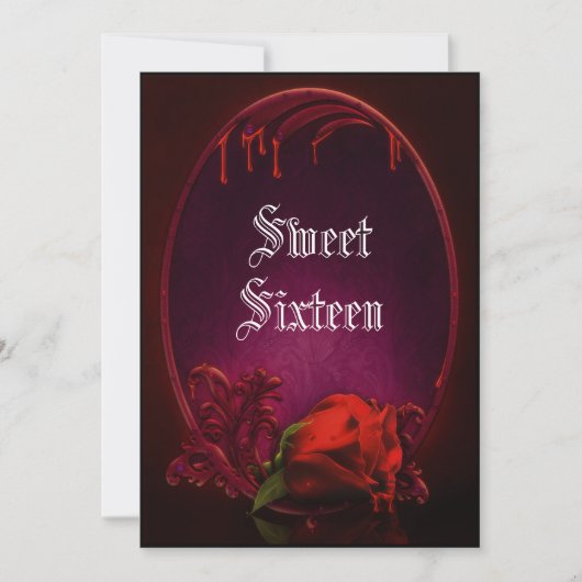 Gotisch bloedend Lijst en bloedRoos zoet 16 Kaart (Voorkant)
