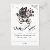  Gotisch Bloemen Baby Stroller Luierraffel Informatiekaartje (Voorkant)