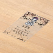 Gotisch Bloemen Vrijgezellenfeest Acryl Uitnodigingen (Laagn)