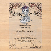 Gotisch Bloemen Vrijgezellenfeest Acryl Uitnodigingen (Voorkant)