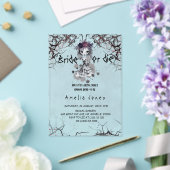 Gotisch Bloemen Vrijgezellenfeest Acryl Uitnodigingen (Insitu (Huwelijk))