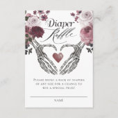 Gotisch Bloemenskelet Handen Baby Luierraffel Informatiekaartje (Voorkant)