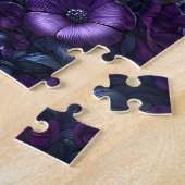 Gotisch boek paarse bloemen legpuzzel (Zijkant)