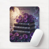 Gotisch boek paarse bloemen muismat (Met muis)