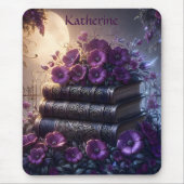 Gotisch boek paarse bloemen muismat (Voorkant)