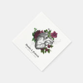  Gotisch Bourgondisch Bloemenhart Halloween Servet (Hoek)