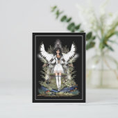 Gotisch Briefkaart - White Angel & Dragon (Staand voorkant)