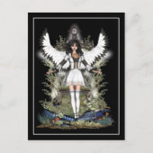 Gotisch Briefkaart - White Angel & Dragon (Voorkant)