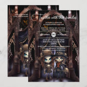 Gotisch bruidspaar gothic kathedraal dark moody kaart (Voorkant / Achterkant)