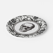 gotisch damast patroon schedel HALLOWEEN Papieren Bordje (Gekanteld)