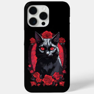 Gotisch Dierenportret   Zwarte kat iPhone 15 Pro Max Hoesje