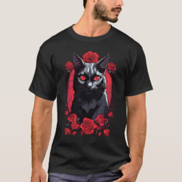 Gotisch Dierenportret | Zwarte kat T-shirt