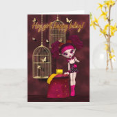 Gotisch Doll van de Kaart van de verjaardag (Gele Bloem)